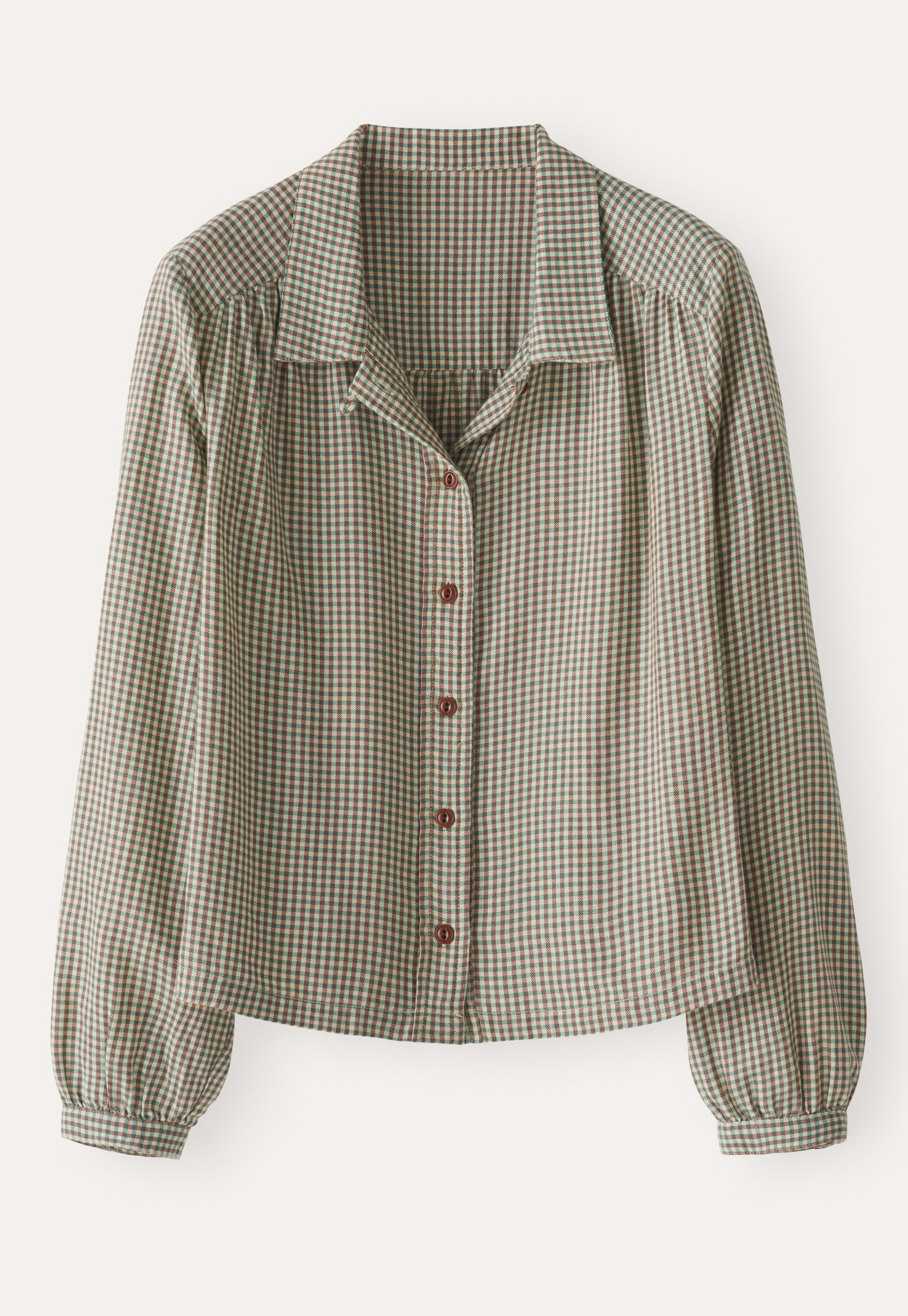 POETRY - Lyocell cotton & wool check blouse