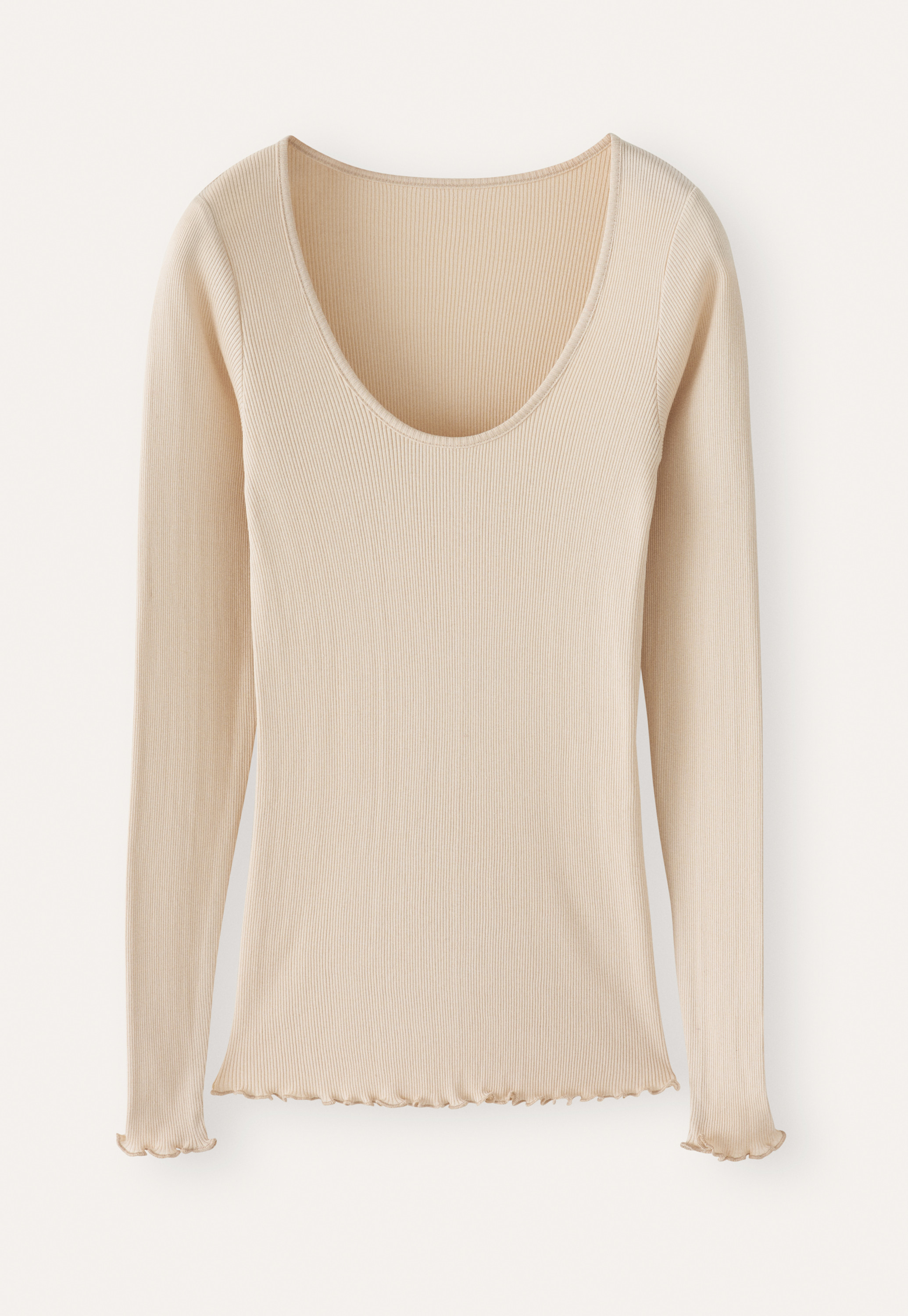 トップス SCOOP LINE RIB TOPS Scoop Neck Ribbed Top Black | NA-KD