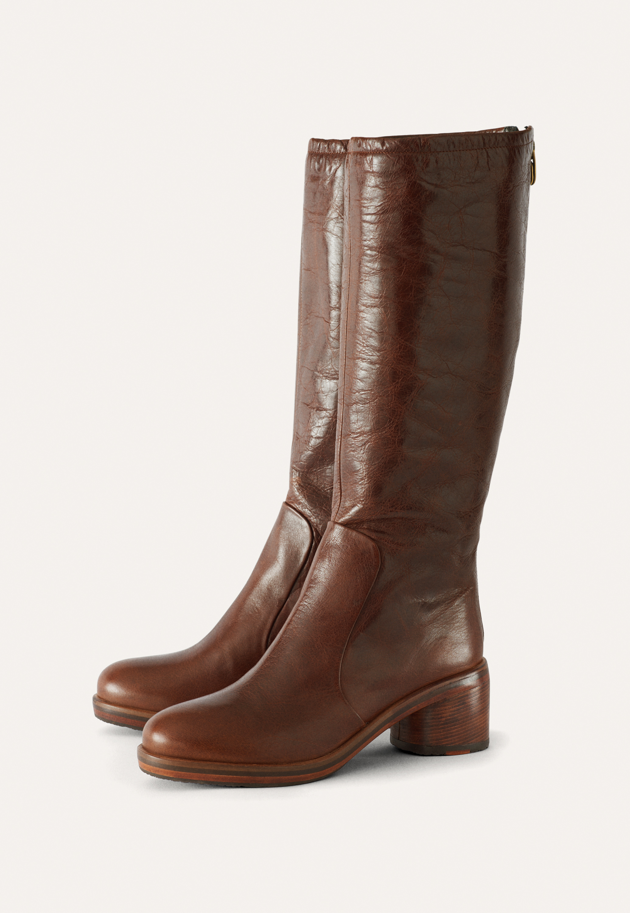 Poetry Stiefel mit Absatz aus Leder