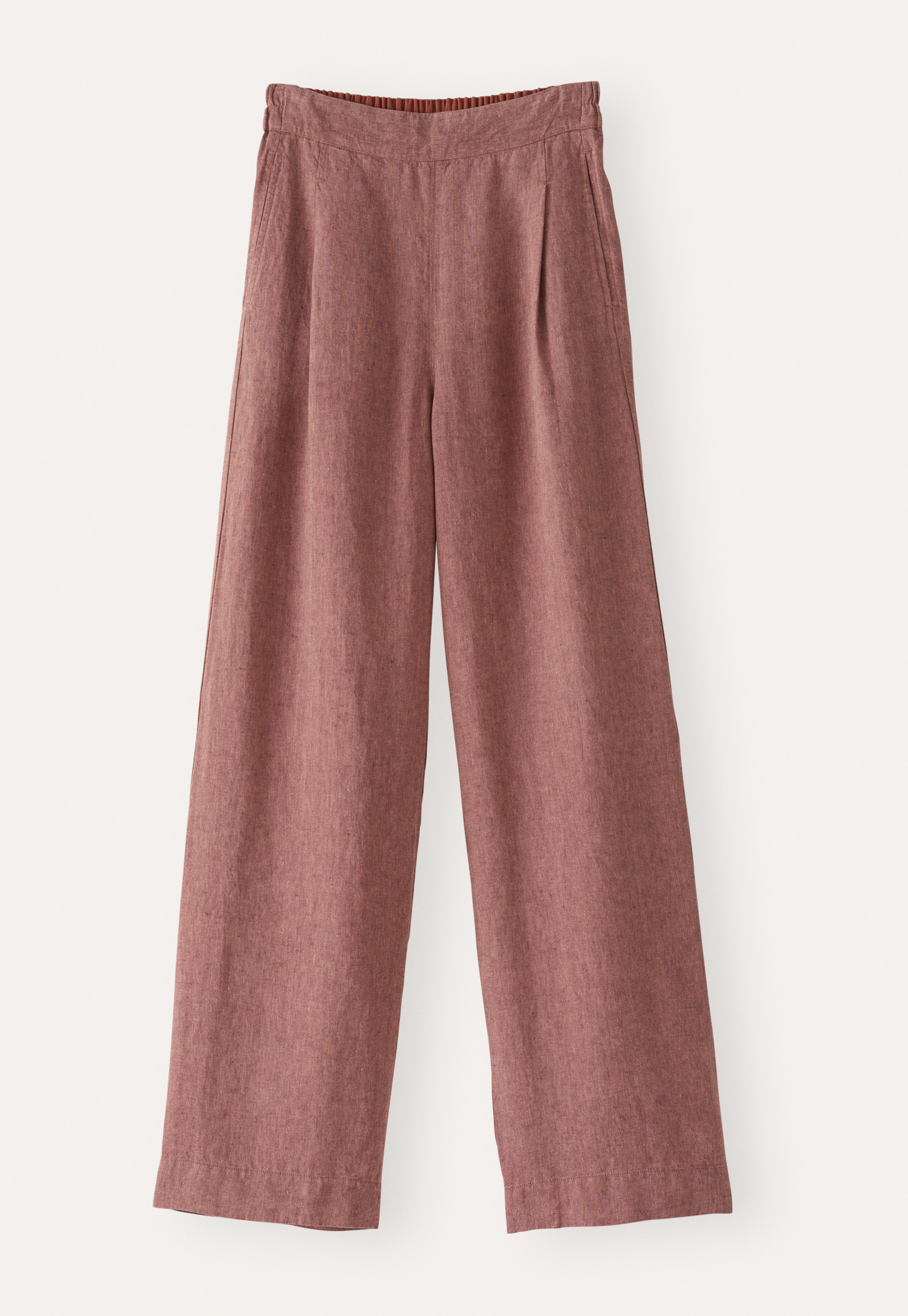 flat front wide leg trousers
