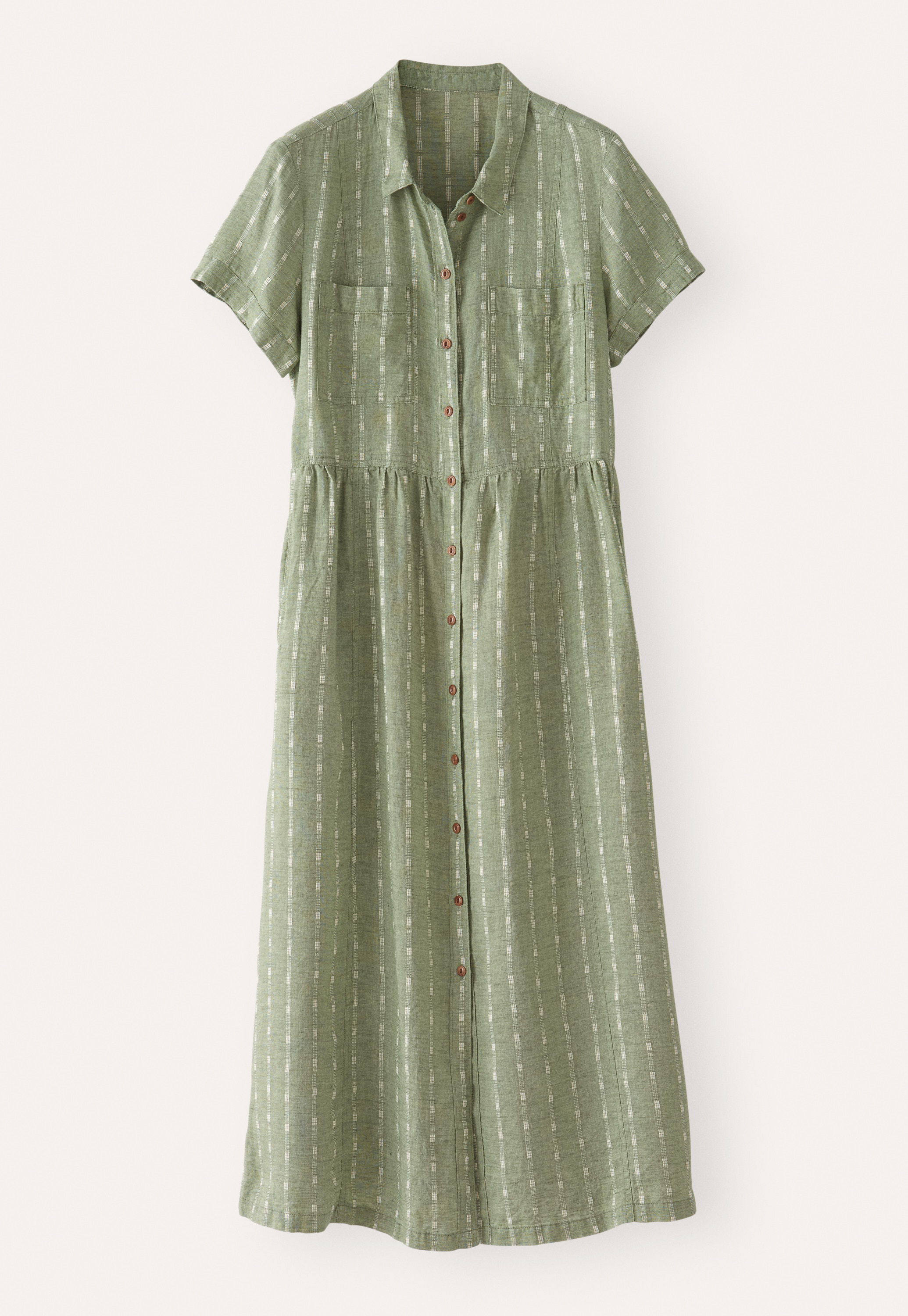 dobby shirt dress Blue Wallis Petite Cotton Dobby Ruffle Shirt Dress