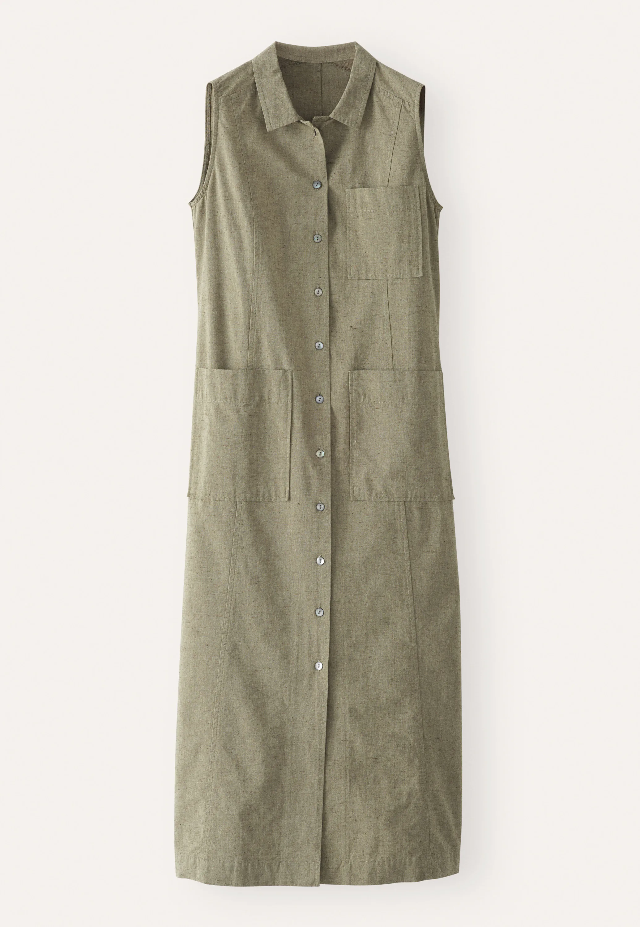 POETRY - Cotton linen & kapok sleeveless dress POETRY - Cotton linen & kapok sleeveless dress