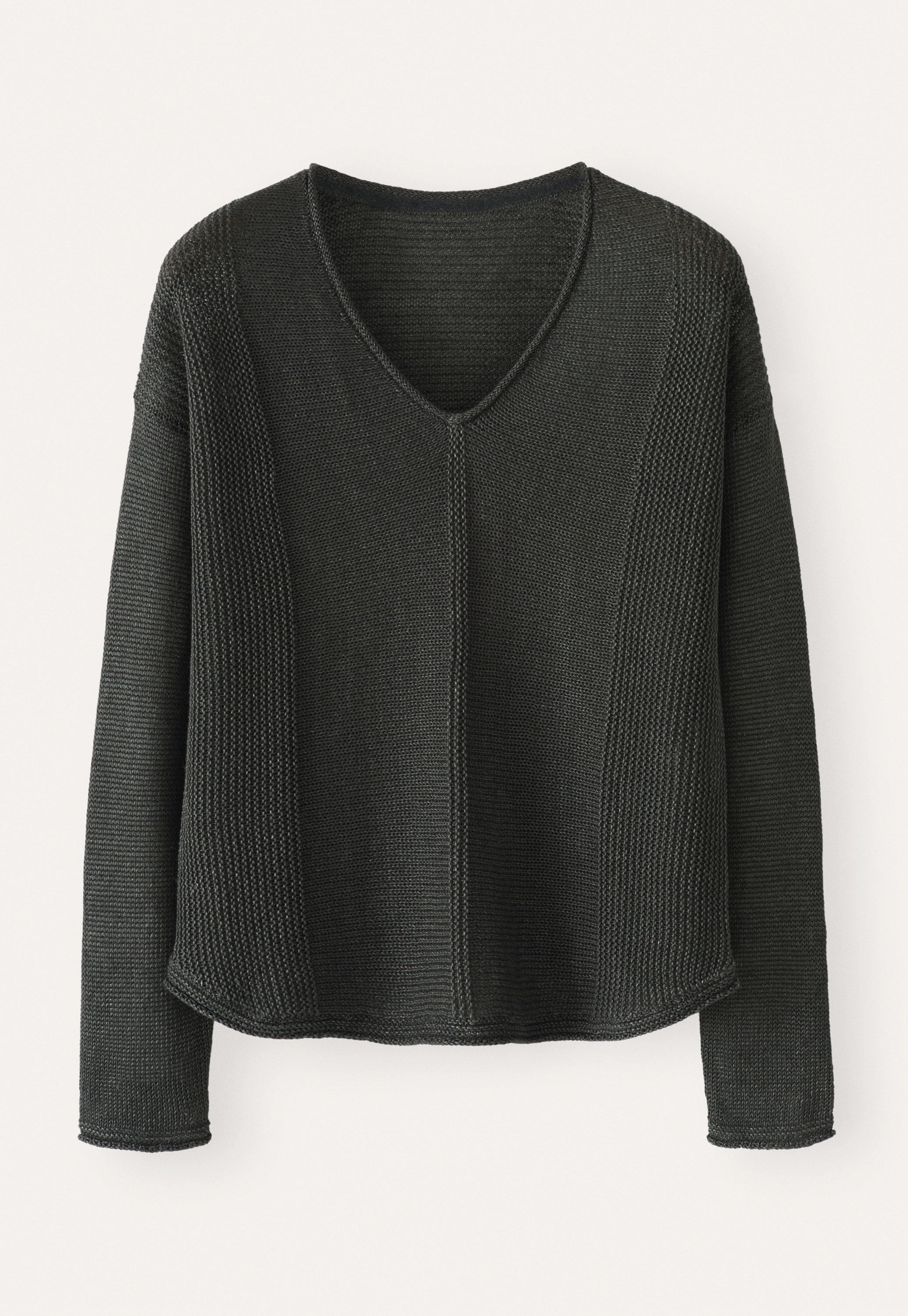 POETRY - Délavé linen v-neck sweater