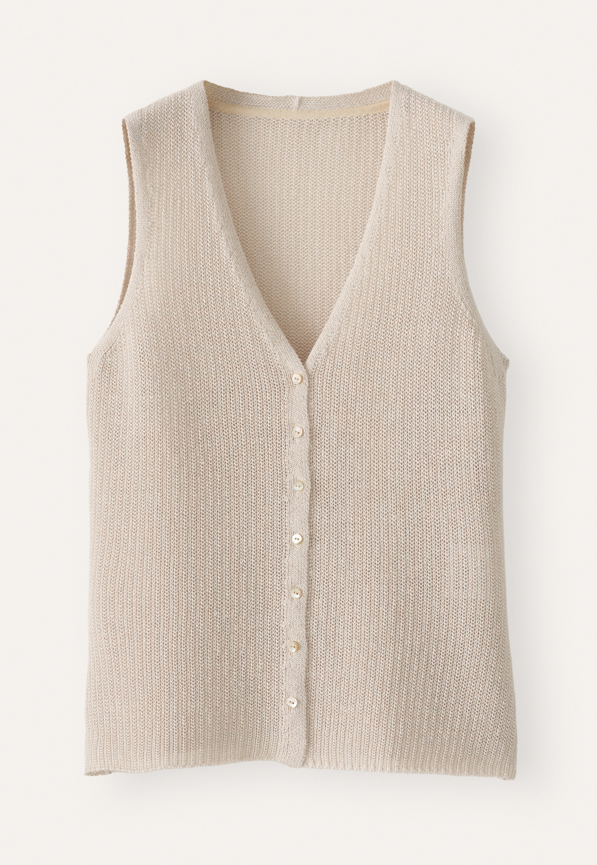 POETRY - Linen sleeveless knitted top