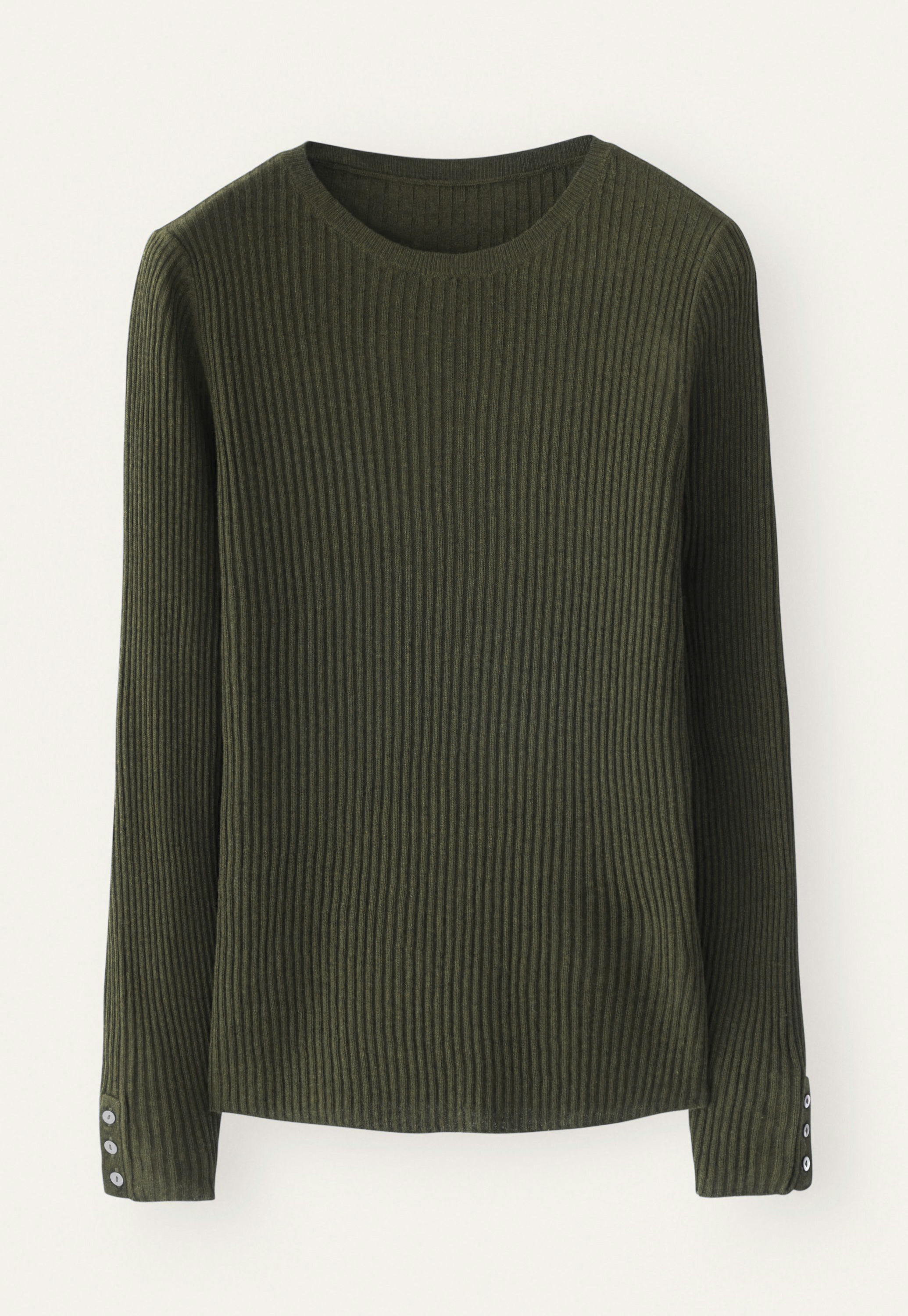 トップス y yo Wide rib short knit cashmere POETRY - Silk cashmere rib sweater