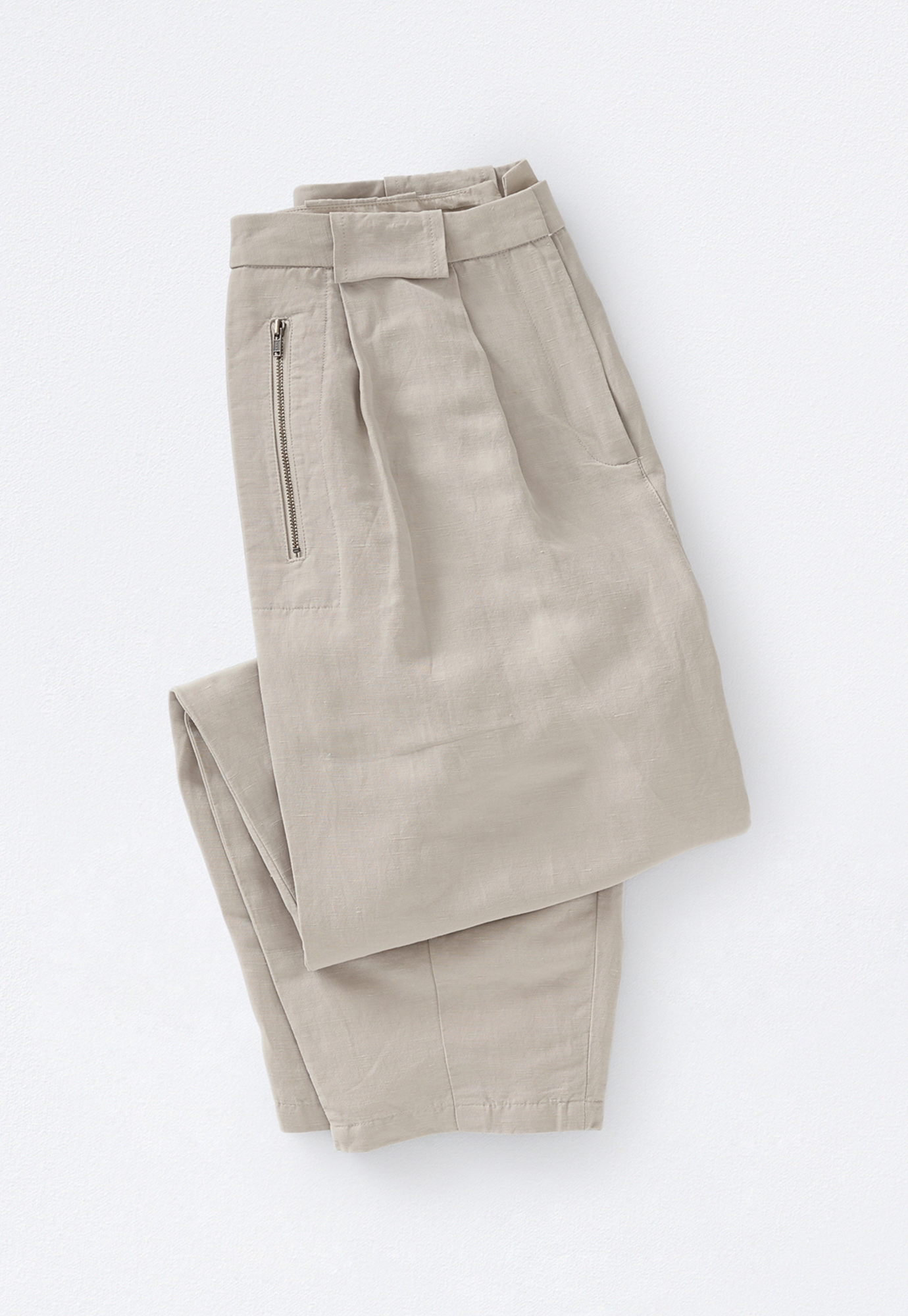 Poetry - Pleat-front silk linen trousers