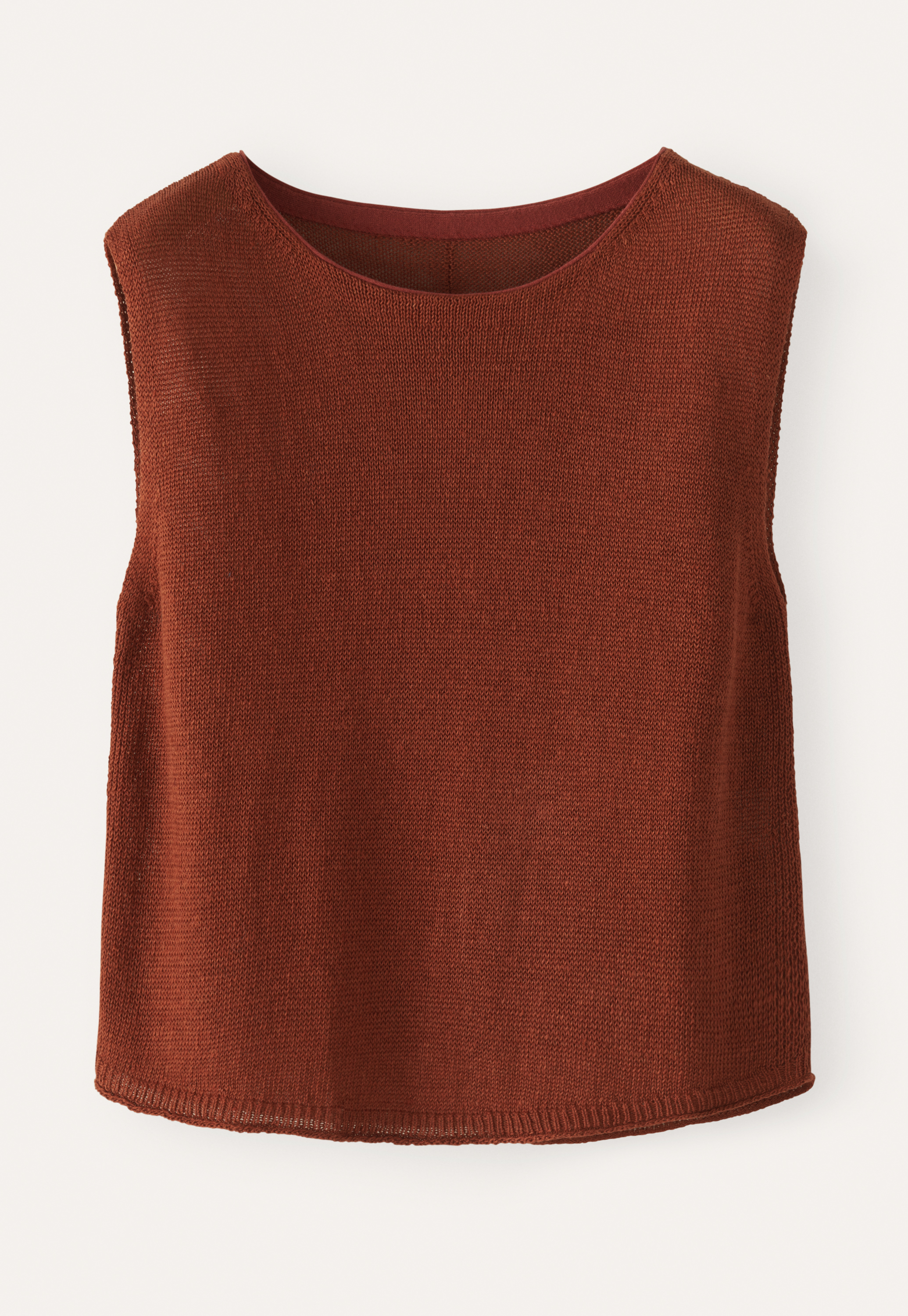 トップス unfil french linen knit vest 4 Namu Shop - Unfil French Linen Ribbed Knit Vest - Natural