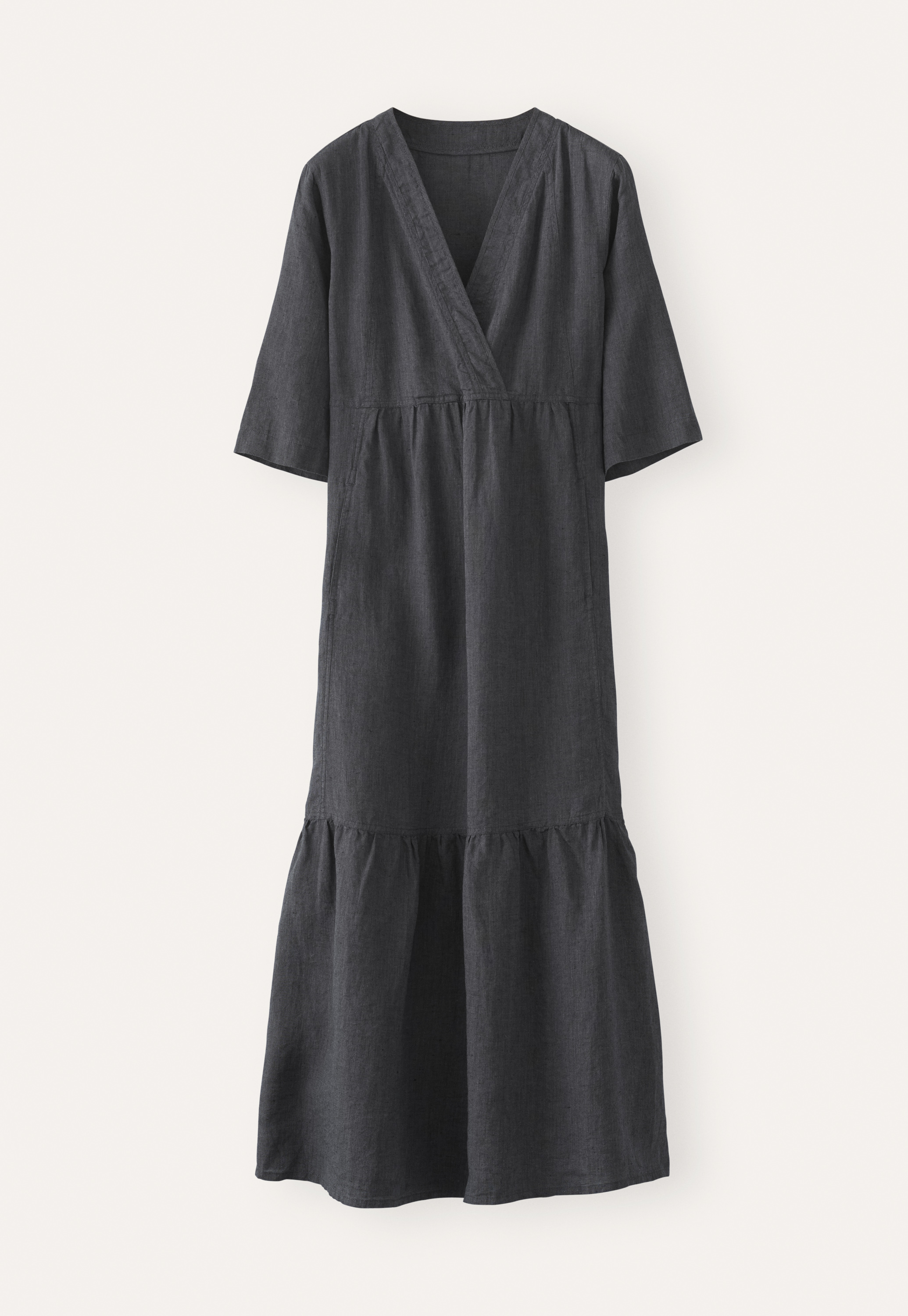 v neck linen dress