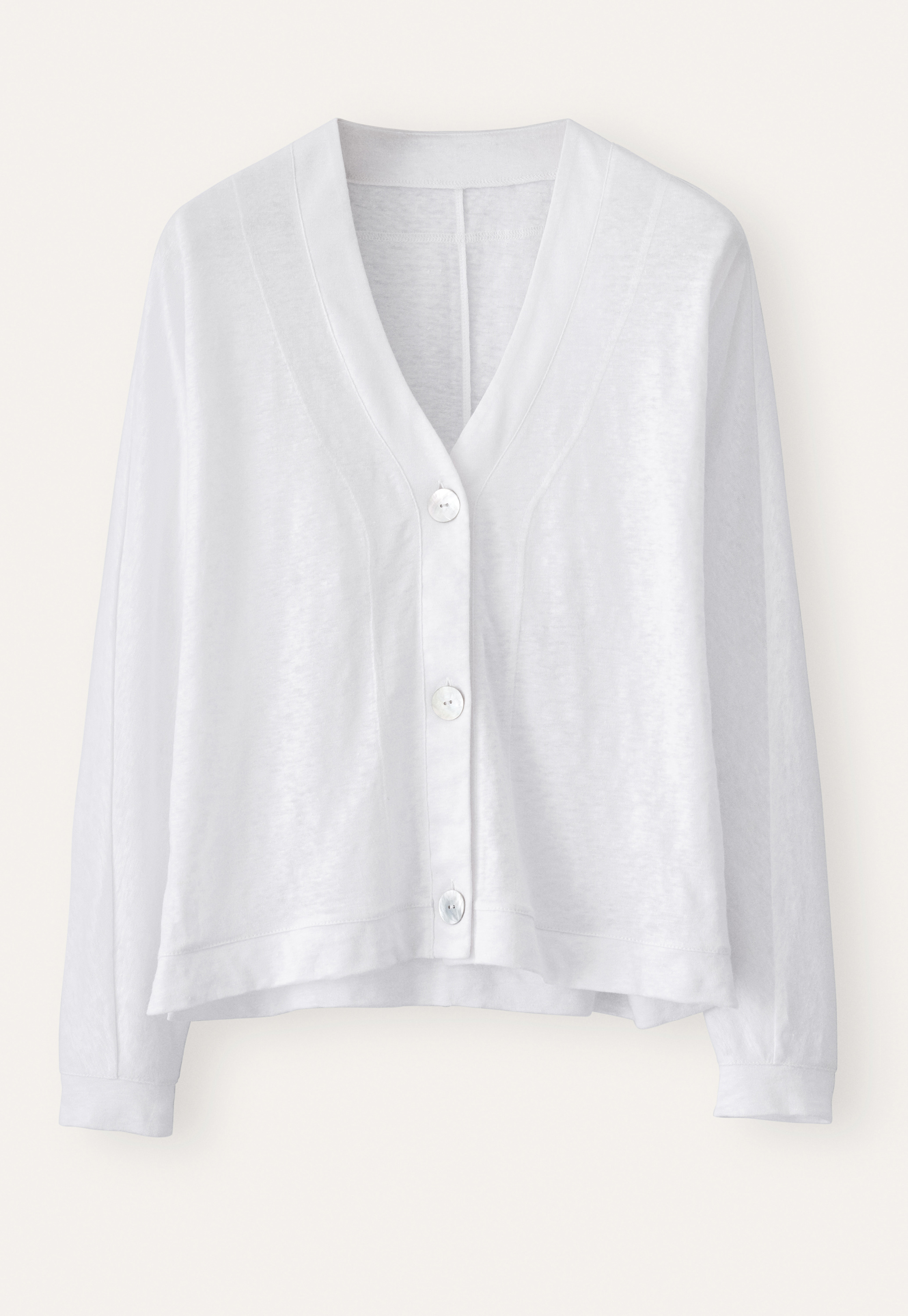 white jersey cardigan