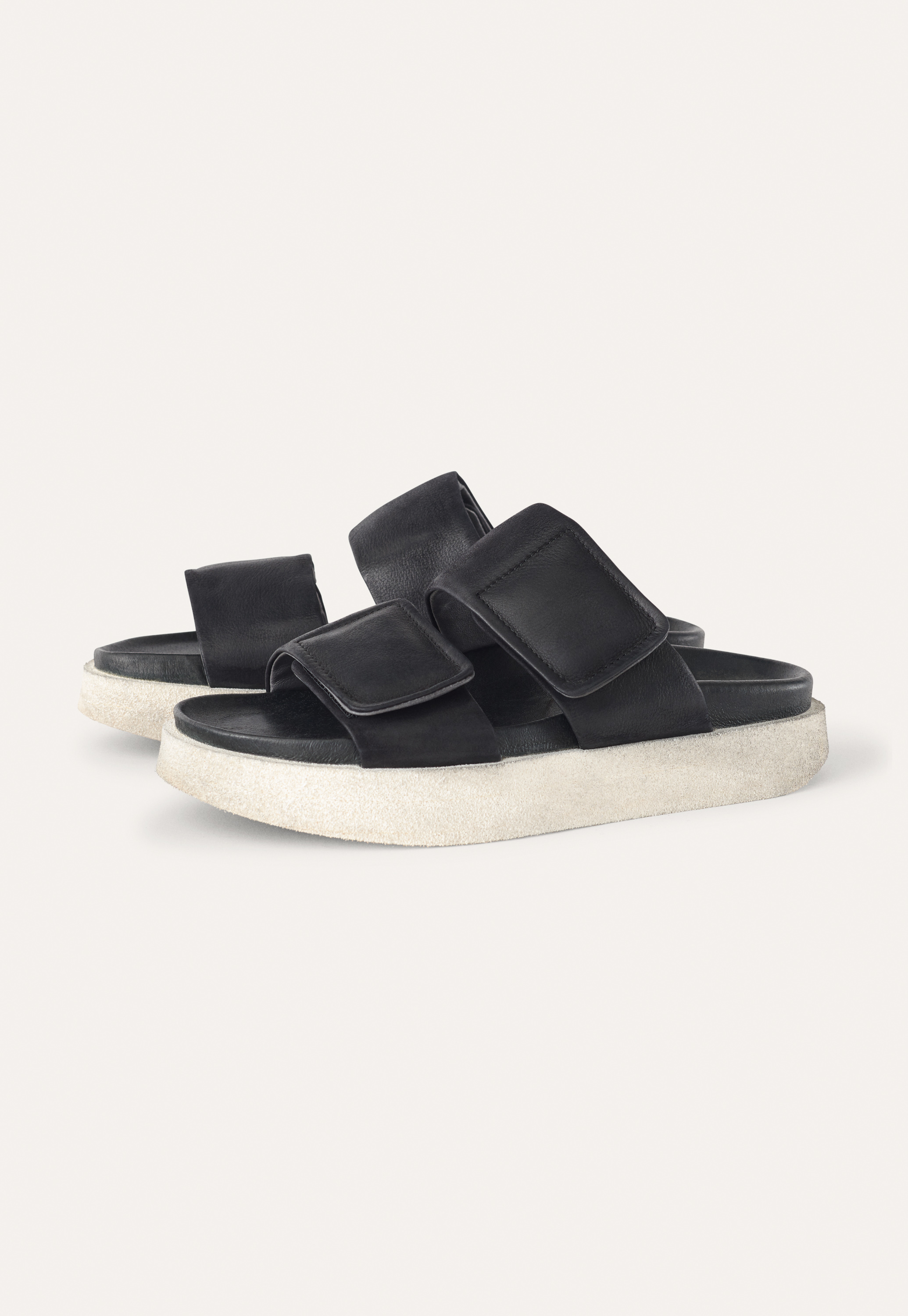 Chunky leather Velcro-strap sandals