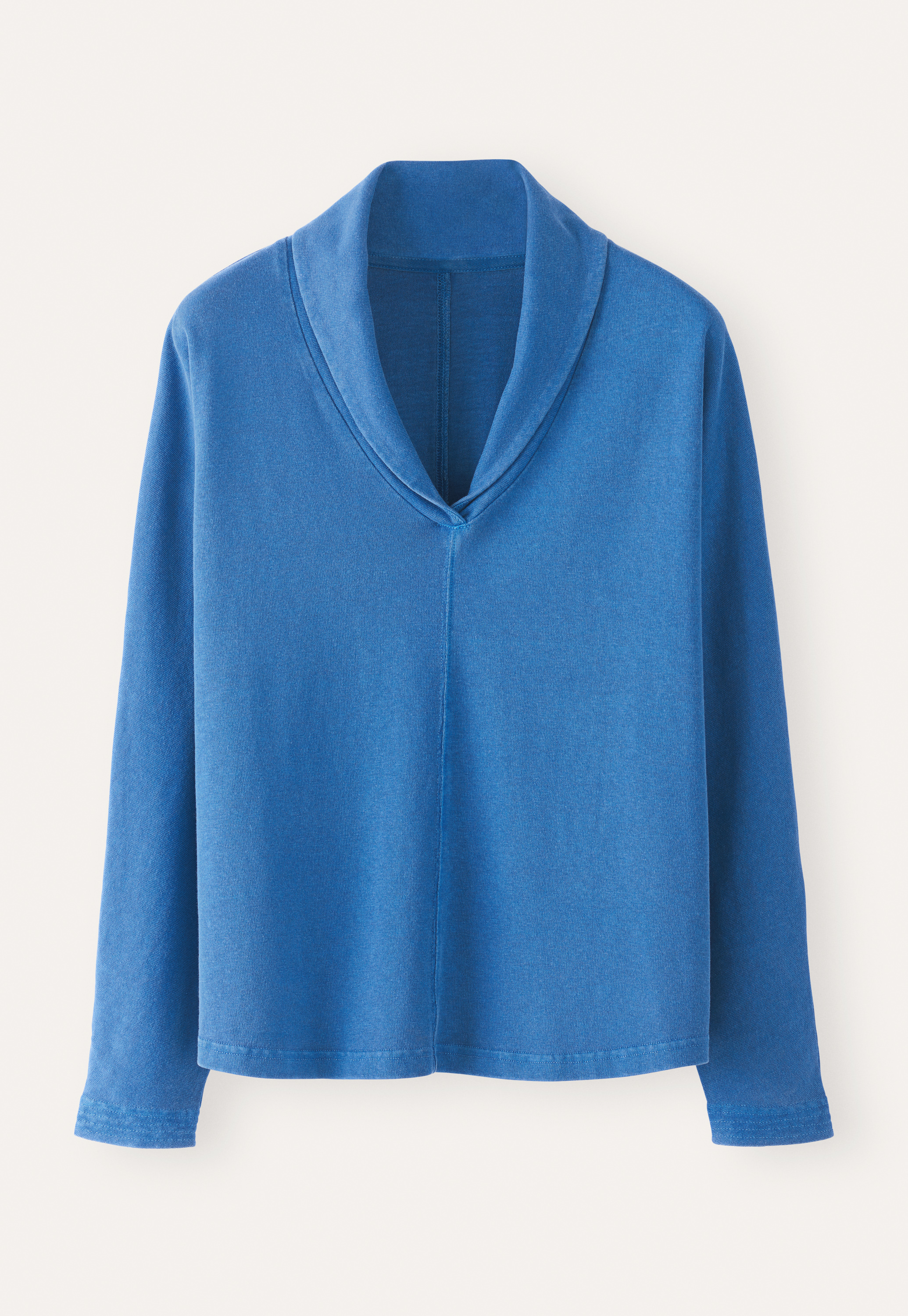 Poetry Hemp Cotton Jersey Shawl-Collar Top