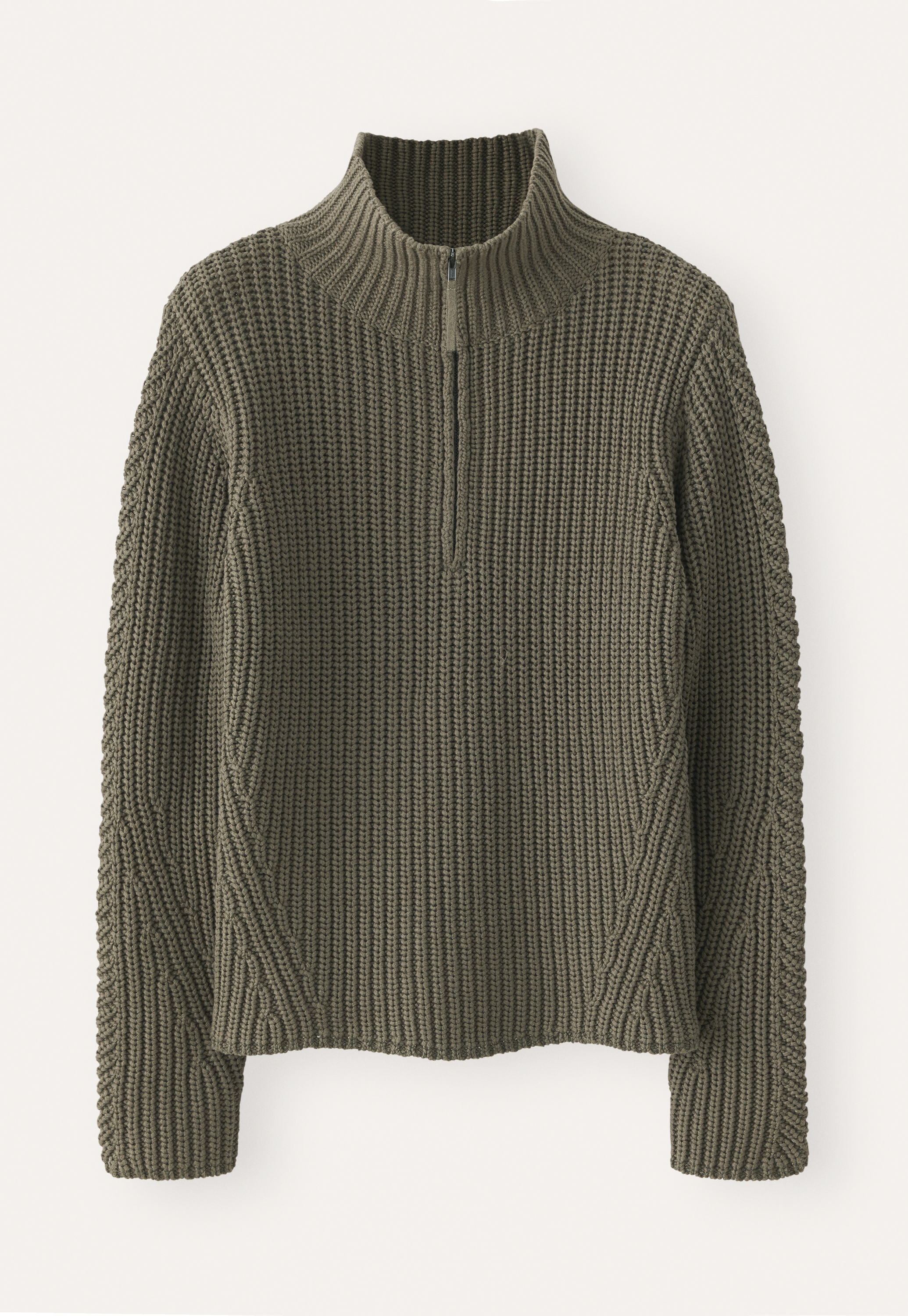 Sand Rib High Neck Half Oversized Sweater Dress | Dresses