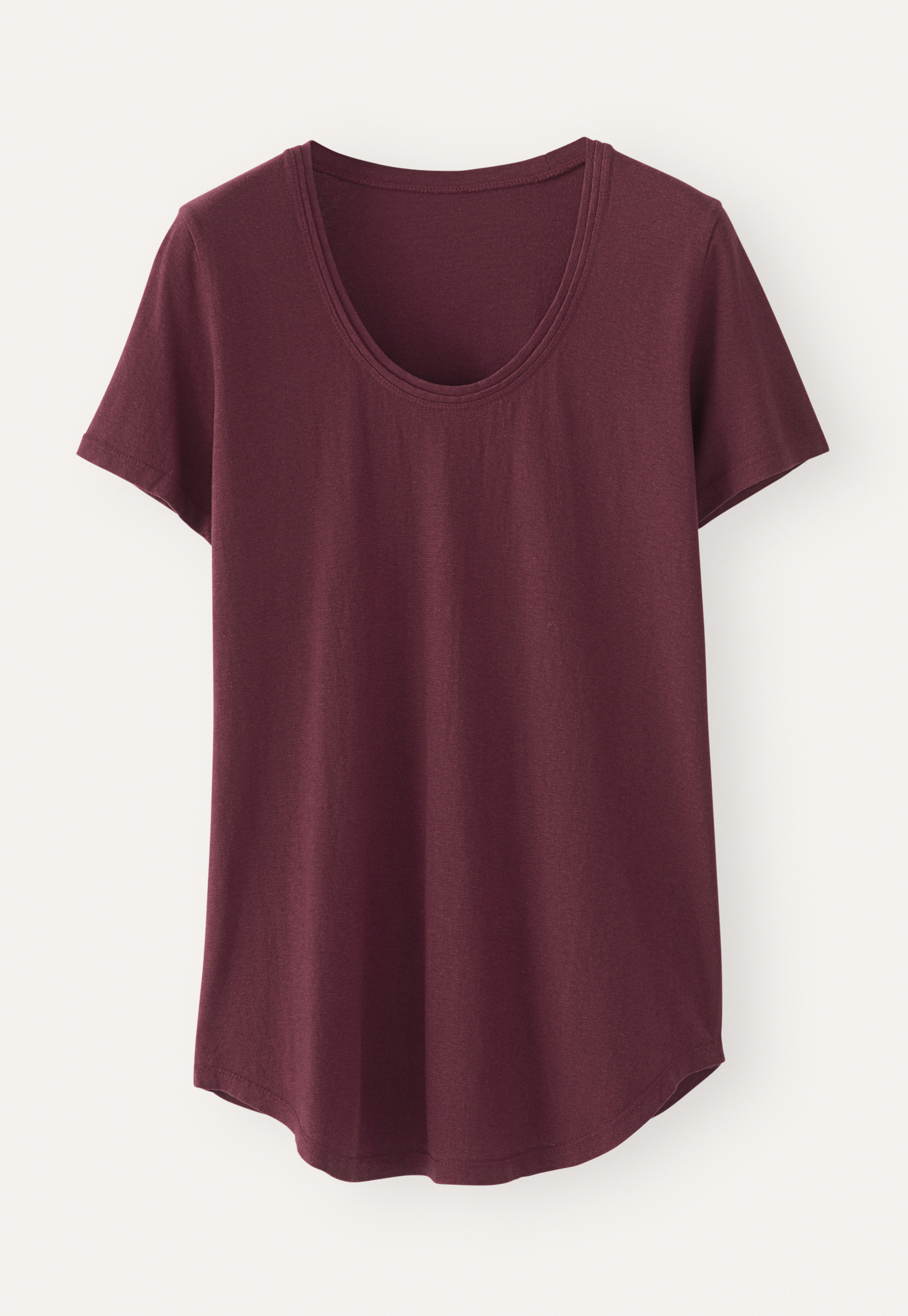 POETRY - Scoop-neck hemp & organic cotton T-shirt