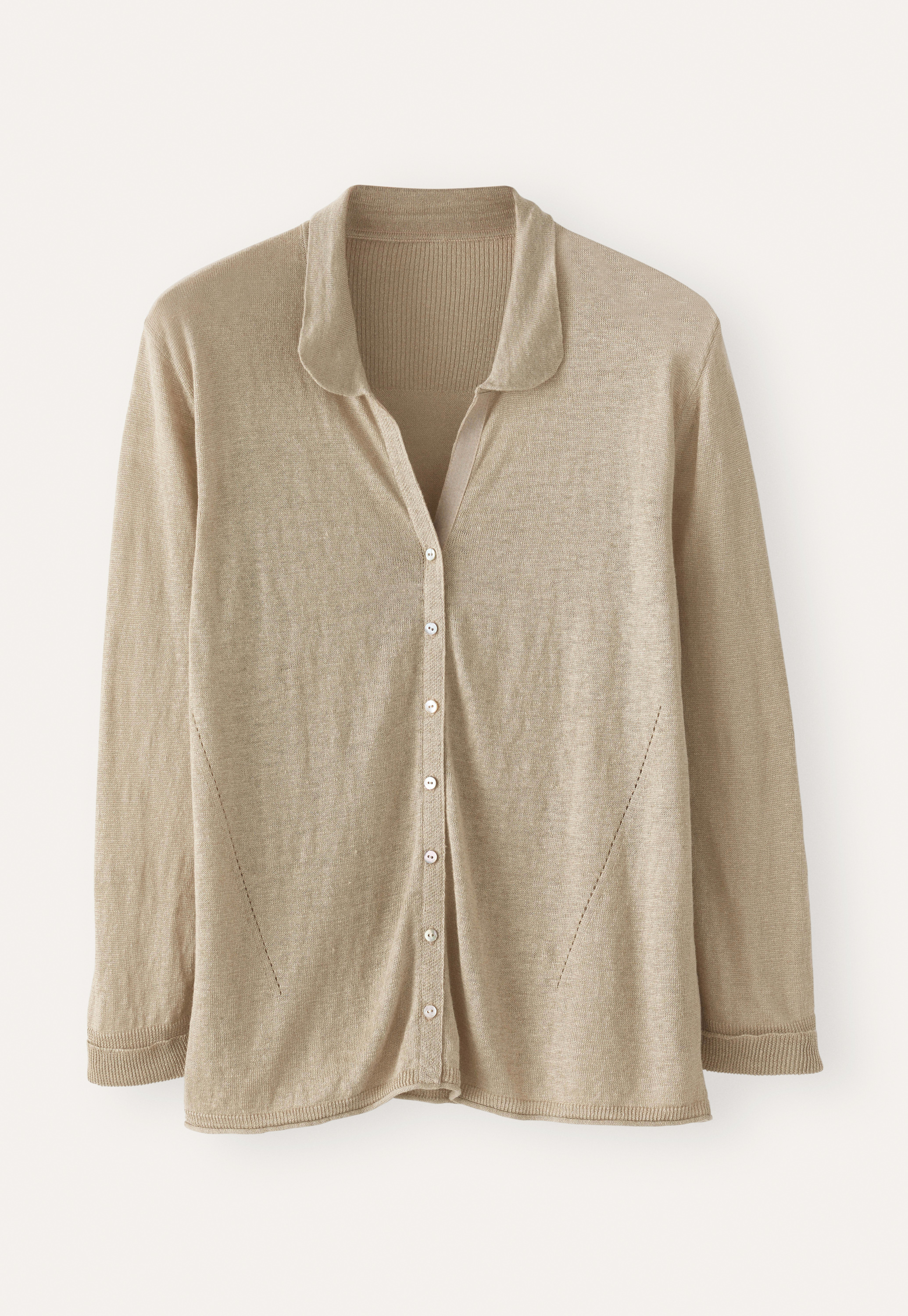Poetry Collared linen cardigan